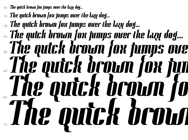 Context font waterfall